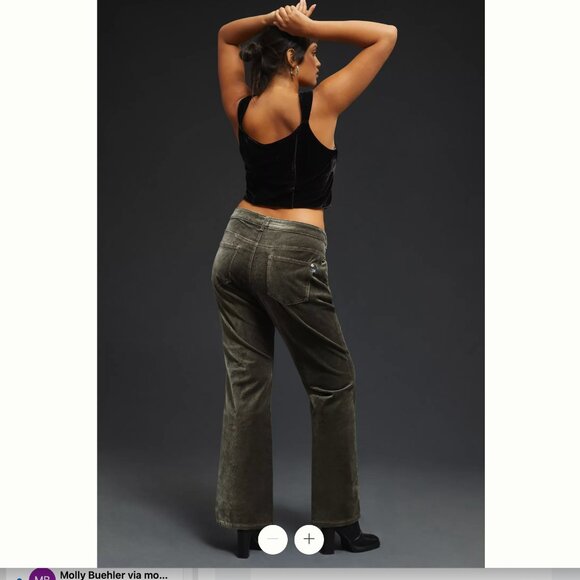 Pilcro Demilune Mid-Rise Bootcut Charcoal Velvet Jeans NWOT 16W - Picture 5 of 7